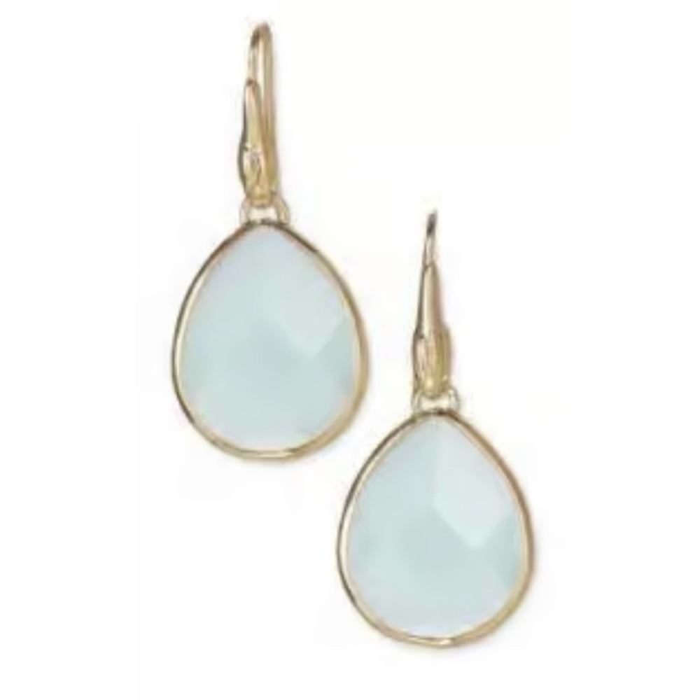 Stella & Dot Amity Drop Earrings in Aqua Natural Stone